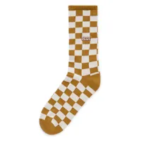 vans chaussettes checkerboard crew (1 paire) (wood thrush) homme marron, taille 38.5-42