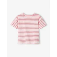 tee-shirt marinière personnalisable fille manches courtes rayé rose