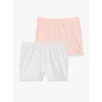 lot de 2 shorts fille à porter sous robe rose