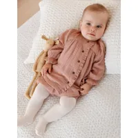 robe en gaze de coton bébé et sa culotte assortie vieux rose