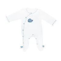 pyjama bébé à  manches longues en velours blanc