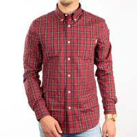chemise timberland style canadienne homme rouge