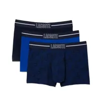 boxer lacoste pack x3 authentique homme bleu