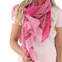 foulard guess silvana logo g cube femme rose