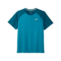 t-shirt brooks atmosphere 2.0 à manches courtes bleu turquoise, taille xs