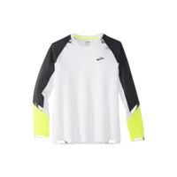 chemise à manches longues brooks run visible blanc, taille xs