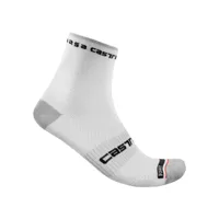 chaussettes castelli pro 9 rosso corsa blanches, taille l/xl