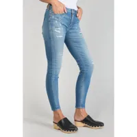 jeans skinny power, 7/8ème bleu en coton zoé