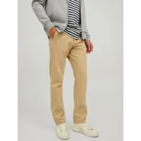 pantalon chino loose fit gris beige en coton