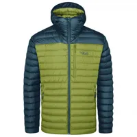 rab - microlight alpine jacket - doudoune taille l, vert olive/bleu