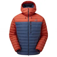 mountain equipment - earthrise hooded jacket - doudoune taille xl;xxl, bleu;rouge/bleu