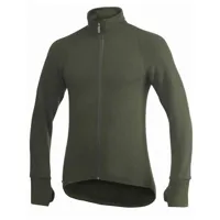 woolpower - full zip jacket 400 - veste en laine taille s, vert olive