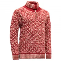 devold - svalbard sweater zip-neck - pull en laine taille xs, rouge