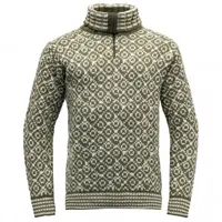 devold - svalbard sweater zip-neck - pull en laine taille xs, vert olive