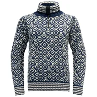 devold - svalbard sweater zip-neck - pull en laine taille m, gris