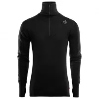 aclima - doublewool polo shirt zip - pull en laine mérinos taille s, noir
