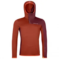 ortovox - fleece light grid sn hoody - pull polaire taille s, rouge
