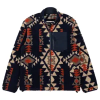 revolution - short printed fleece jacket with high collar - veste polaire taille m, bleu