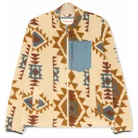 revolution - short printed fleece jacket with high collar - veste polaire taille s, beige