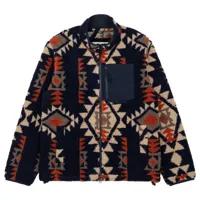 revolution - short printed fleece jacket with high collar - veste polaire taille l;m;s;xl;xxl, beige;bleu;brun