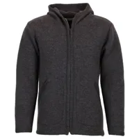 albmerino - veste à capuche foulée - veste en laine taille l, gris/noir