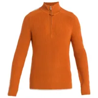 icebreaker - lodge l/s half zip sweater - pull en laine mérinos taille l, orange