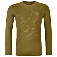 ortovox - 185 merino tangram l/s - t-shirt en laine mérinos taille s, vert olive