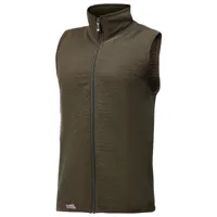 woolpower - vest 400 - gilet en laine mérinos taille l, brun