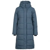 sherpa - women's kabru hooded longline coat - manteau taille l, bleu