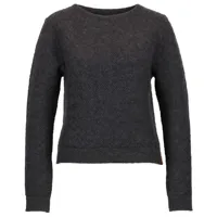 albmerino - women's flecht pullover - pull en laine taille xs, noir/gris