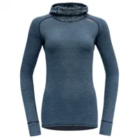 devold - women's kvitegga hoodie - t-shirt en laine mérinos taille s, bleu