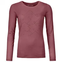 ortovox - women's 185 merino tangram l/s - t-shirt en laine mérinos taille xs, rouge