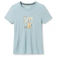 smartwool - women's carved logo graphic s/s tee slim fit - t-shirt en laine mérinos taille xl, lead