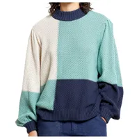 dedicated - women's sweater knitted rutbo blocks - pull taille s, bleu