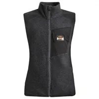 lundhags - women's flok wool pile vest - gilet en laine taille xs, noir/gris