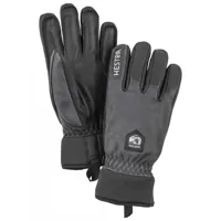 hestra - army leather wool terry 5 finger - gants taille 8, gris