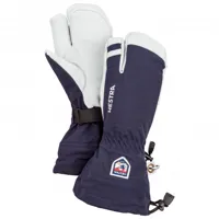 hestra - army leather heli ski 3 finger - gants taille 6, bleu
