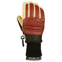 snowlife - women's classic leather glove - gants taille m, rouge