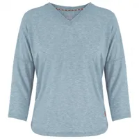 sherpa - women's asha v-neck 3/4 sleeve top - haut à manches longues taille xs, gris/turquoise