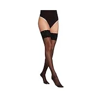 wolford satin touch stay-up collants, 20 deniers, noir (black 7005), l femme