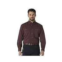 wrangler riggs workwear chemise de travail à manches longues pour homme, couleur : bordeaux, xl