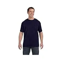 hanes tagless 5590 t-shirt à poche pour homme bleu marine taille xxl