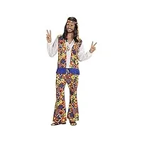widmann milano party fashion - costume hippie man, chemise avec gilet, pantalon, foulard, chaîne avec médaillon, carnaval, fête à thème