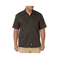 dickies work chemise manches courtes homme - marron foncé - 4xl