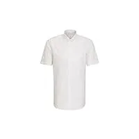 chemise business homme seidensticker - coupe classique - sans repassage - col boutonné - manches courtes - 100 % coton ,weiß (weiß 01) ,43