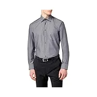 chemise business homme seidensticker - coupe classique - sans repassage - col kent - manches longues - 100 % coton ,mittelgrau ,41