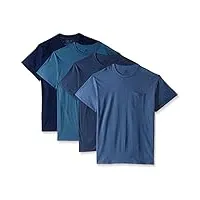 fruit of the loom assortiment fruits loom poche t-shirt (paquet 4) blues x-grand