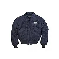 alpha industries cwu 45 bomber jacket_l veste, bleu foncé, l mixte