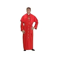 widmann - costume cardinal rouge, tunique, pèlerine, ceinture, calotte, carnaval, fête à thème