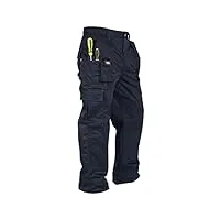lee cooper pantalon de travail cargo pour hommes, vêtement ample - noir - 34w / l leg